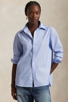 Oversize Fit Cotton Shirt, Classic Medium Blue