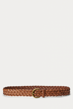 Braided Calfskin Belt, Cuoio