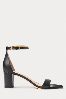 Logan Burnished Leather Sandal, Black
