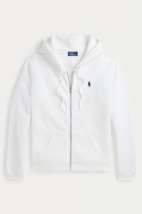 Fleece Full-Zip Hoodie, White