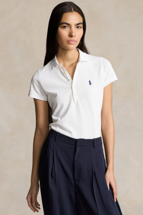 Slim Fit Stretch Polo Shirt, White