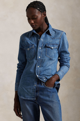 Denim Western Shirt, Canaria Wash