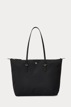 Nylon Medium Keaton Tote, Black