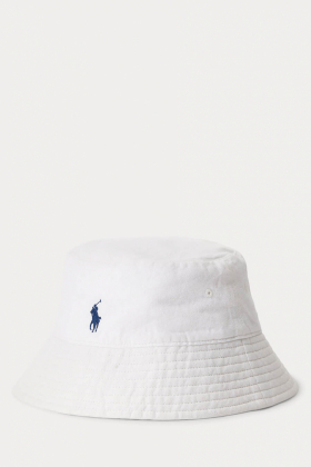 Linen Bucket Hat, Deckwash White