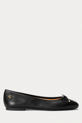Jayna Leather Flat, Black
