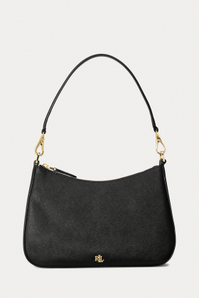 Crosshatch Leather Medium Danni Bag, Black