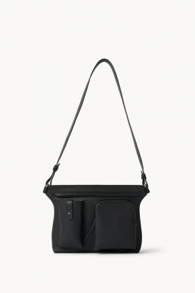 The Soft Loop small leather bag, Black