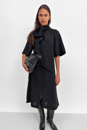 The Adela airy scarf dress, Black