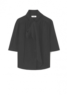 The Anya airy scarf blouse, Black