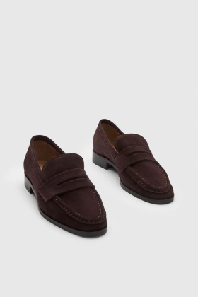 Airola walnut suede loafers