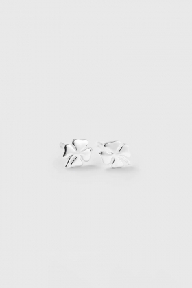 Bring me luck stud earrings, Silver