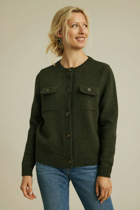 Carlotta cardigan, Dark melange green