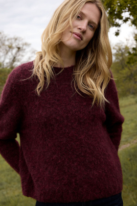 Fie knitted sweater, Burgundy