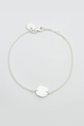 Minimalistica Hammered Circle Bracelet, Silver