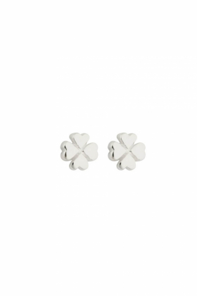 Sparkle Clover Earrings, Silver