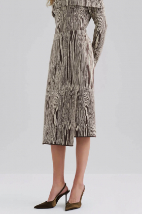 Lois Jaquard knitted Wrap midi skirt, Moire