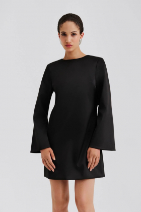 Elna Bow Detailed Mini Dress, Black