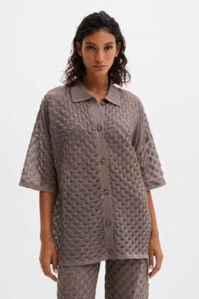 Moa Knitted Shirt, Taupe