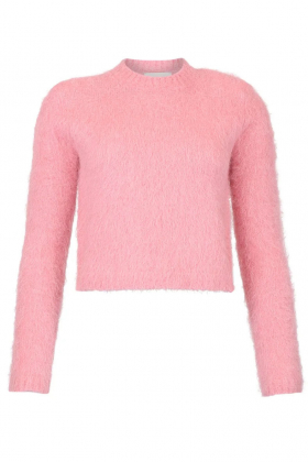 Hairy Knit Sweater, Pink