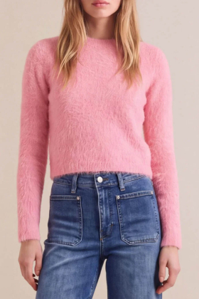Hairy Knit Sweater, Pink