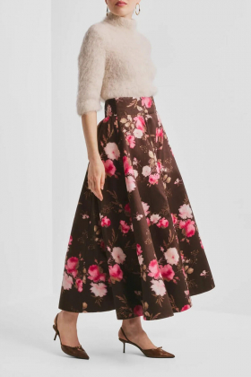 Taffeta Maxi Skirt, Soft Bloom