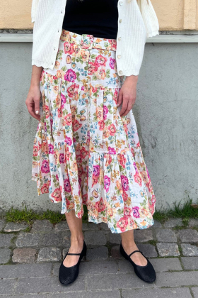 Cotton slub midi Skirt, Flora