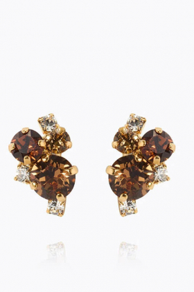 Molly earrings Gold, ReCreated Topaz Combo