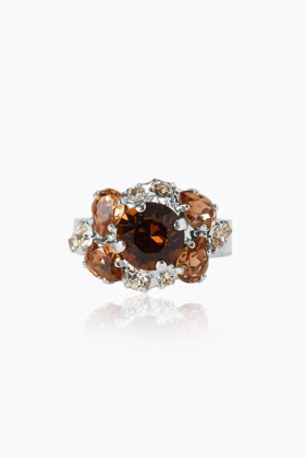 Molly Ring Rodium, Topaz Combo