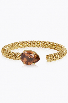 Classic rope bracelet gold, Light smoked topaz 