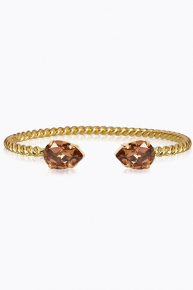 Mini drop bracelet gold , Light smoked topaz 