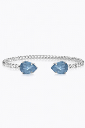 Mini drop bracelet rhodium, Denim ignite