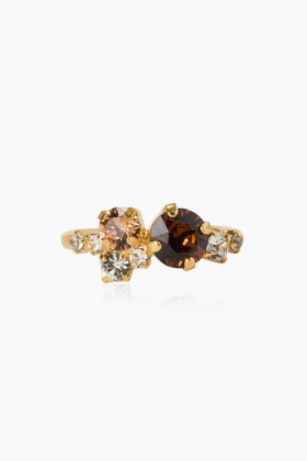 Stardust ring gold, Topaz combo