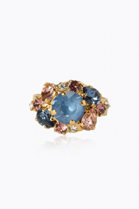 Molly ring gold, Smoked blue combo