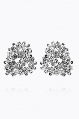 Mini Gemma Earrings, Rhodium