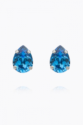 Amelia Stud Earrings, Rhodium & Ice Blue