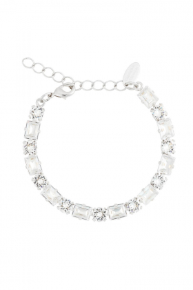 Diora statement bracelet, Rhodium & crystal