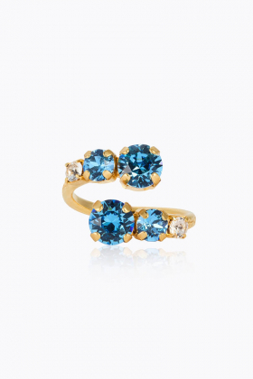 Halo Ring, Gold & Ice Blue