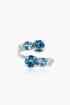 Halo Ring, Rhodium & Ice Blue