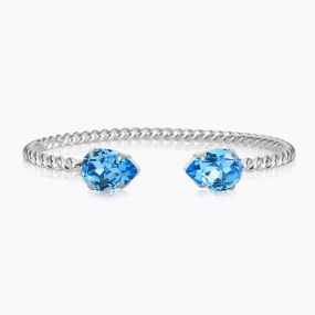 Mini Drop Bracelet, Rhodium & Ice Blue 