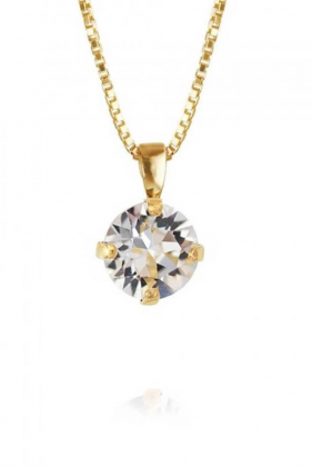 Natti Stud Necklace Gold Crystal