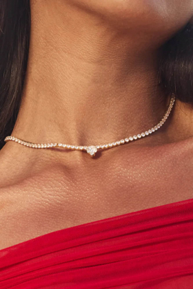 Love Edit Necklace Gold, Crystal