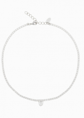 Love Edit Necklace Rodium, Crystal