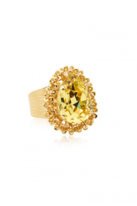 Classic Gemma Ring, Gold & Dark Jonquil