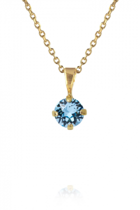 Classic Petite Necklace, Gold & Aquamarine