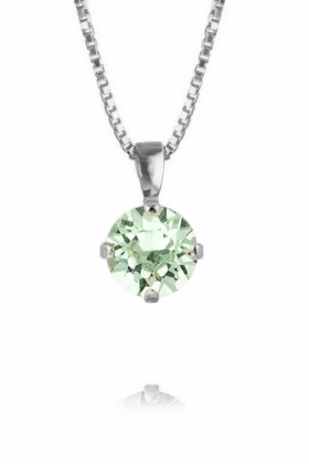 Classic Petite Necklace, Rhodium & Chrysolite