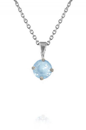 Classic Petite Necklace, Rhodium & Sky Ignite