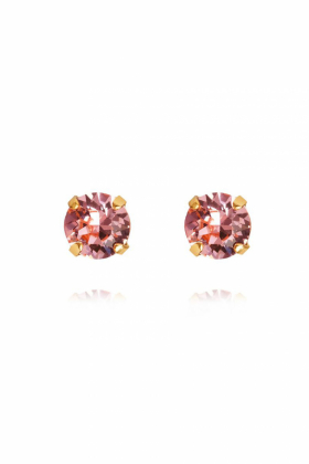 Classic Stud Earrings, Gold & Light Rose