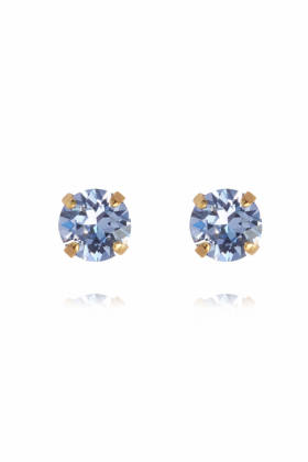 Classic Stud Earrings, Gold & Light Sapphire