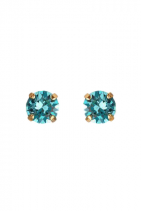 Classic Stud Earrings, Gold & Light Turquoise