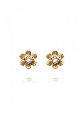 June Stud Earrings, Gold & Crystal